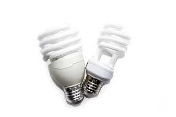 Compact fluorescent lamps isolate on white background