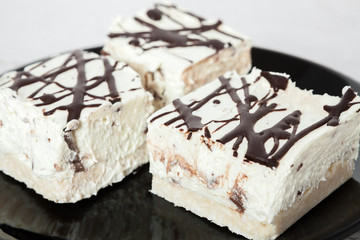 Coconut cake on plate