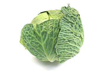 Fototapeta premium Fresh young cabbage isolated on white