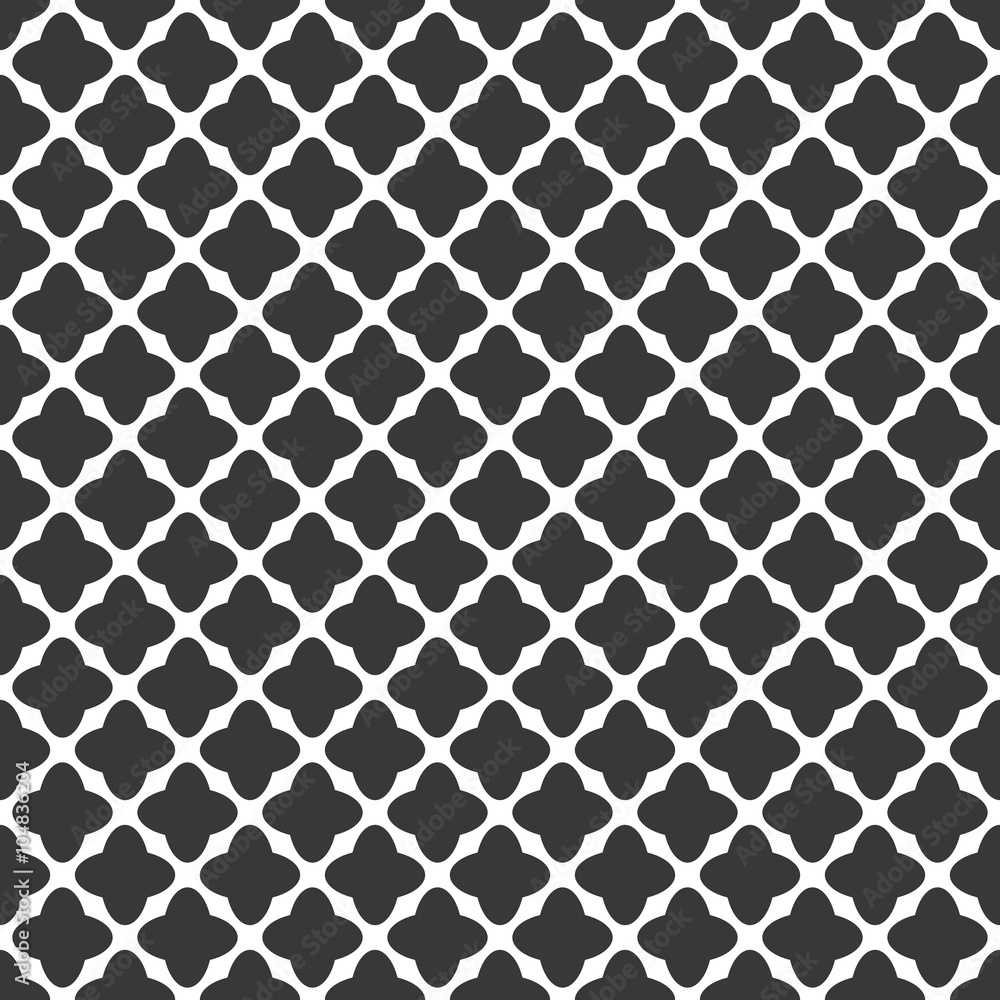 Poster seamless monochrome rounded shape pattern design