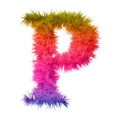 Fototapeta premium Conceptual 3D abstract colorful hair or fur isolated