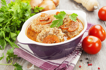 Meat cutlets with cabbage