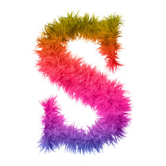 Conceptual 3D abstract colorful hair or fur isolated