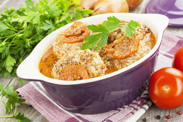 Meat cutlets with cabbage
