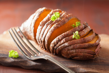 Baked hasselback potato