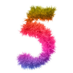 Conceptual 3D abstract colorful hair or fur isolated