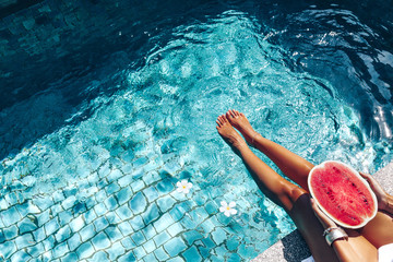 Watermelon in the pool