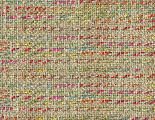 Beige fabric with colorful stripes