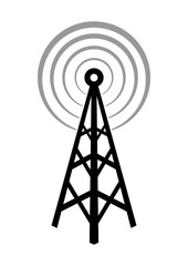 Black transmitter icon on white background