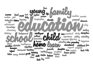 Conceptual education word cloud isolated