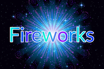 Holiday Background with Bright Blue Firework on Black, Color Element for Web Design. Eps10, Contains Transparencies. Vector