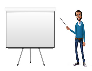 Business speech near the flip chart