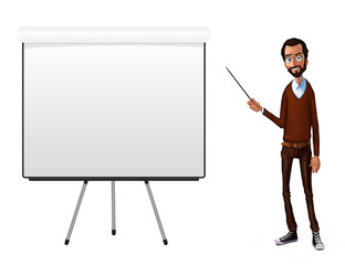 Business speech near the flip chart