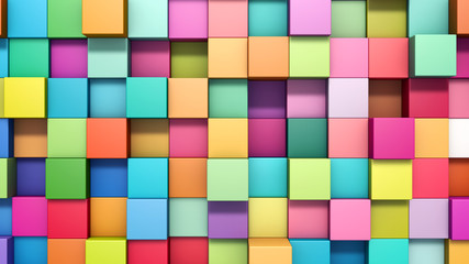 Abstract background of multi-colored cubes