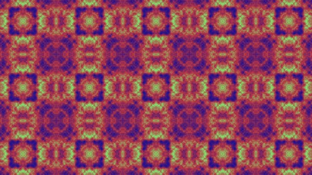 Kaleidoscopic animation background in pink, green, blue and more. Always in motion. 
