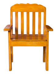 wooden chair isolated on white with clipping path
