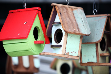 vintage wooden bird house
