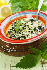 Risotto with nettles and lemon