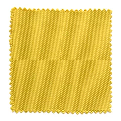 Crédence de cuisine en verre imprimé Poussière Échantillons d& 39 échantillons de tissu jaune isolés sur fond blanc