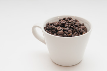coffee beans in a mug