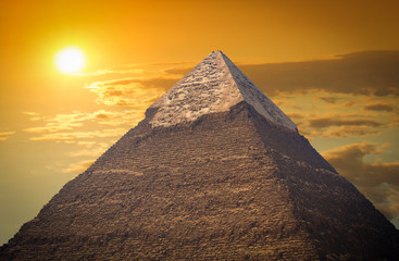 Plakat pyramids of the pharaohs in Giza