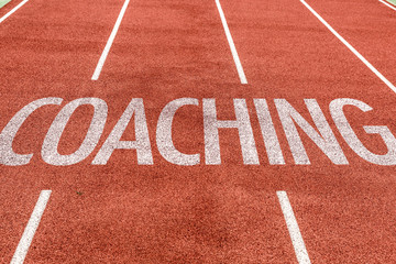 Coaching written on running track