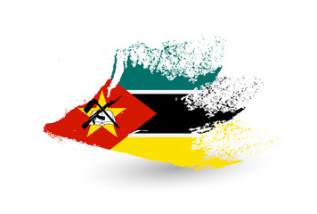Hand drawn style flag of Mozambique