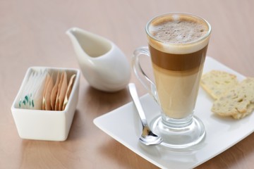 A glass of latte