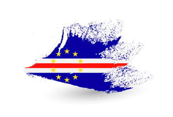 Hand drawn style flag of Cape Verde