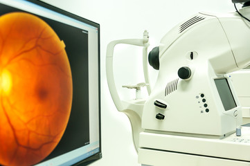 fundus camera use for  examination eye  in hospital