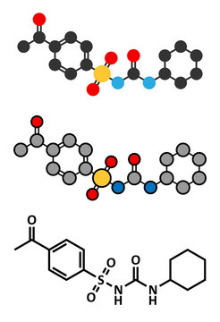 Acetohexamide diabetes drug molecule.