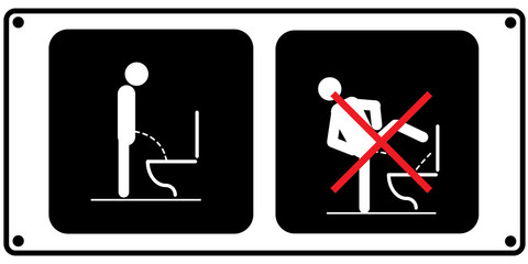 Toilet rules stickers set