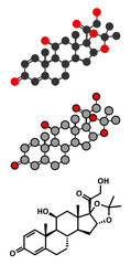 Desonide topical corticosteroid drug molecule.