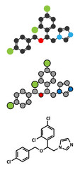 Econazole antifungal drug molecule.