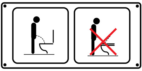 Toilet rules stickers set