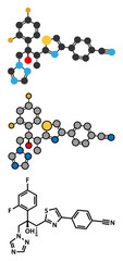 Ravuconazole antifungal drug molecule.