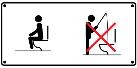 Toilet rules stickers set