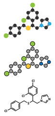 Sulconazole antifungal drug molecule.