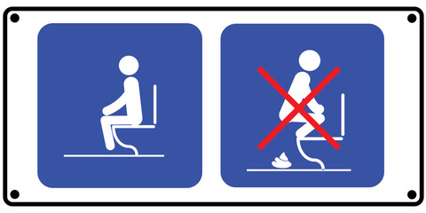 Toilet rules stickers set