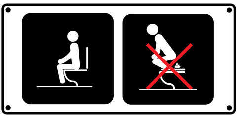 Toilet rules stickers set