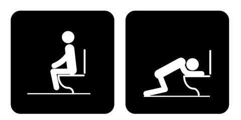 Toilet rules stickers set