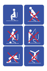 Toilet rules stickers set