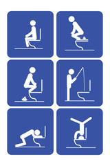 Toilet rules stickers set