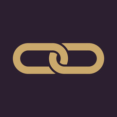 Obraz premium The link icon. Linked and joined, connection, hyperlink, chain symbol. Flat