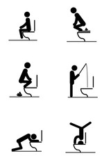 Toilet rules stickers set