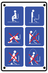 Toilet rules stickers set