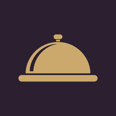 The tray station icon. Breakfast and lunch, dinner, restaurant symbol. Flat