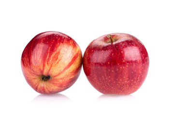 Red ripe apple on white background
