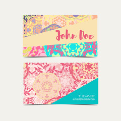 Template business cards pattern with Islamic morocco pattern.