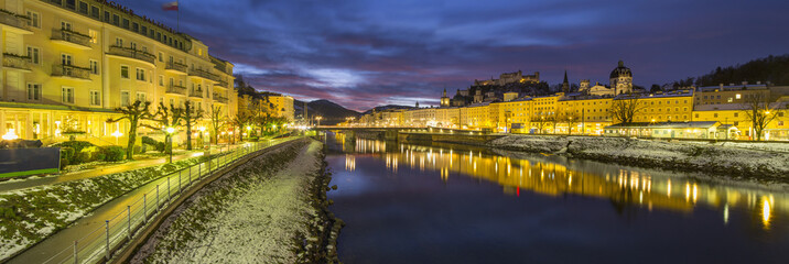 early twilight above the austrian city